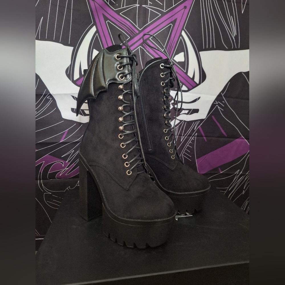 Iron Fist Bat Faux Suede Booties